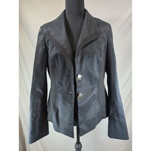 Mary Kay Jacket Women 6 Black Blazer Collared Fitted Long Sleeve Business Formal